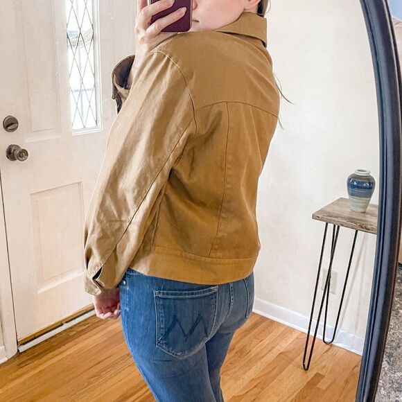 Banana Republic Amelia Flight Jacket Hemp Caramel Apple L - Picture 4 of 12